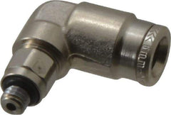 Norgren - 6mm Outside Diam, M5x0.8 Metric, Nickel Plated Brass Push-to-Connect Tube Male Swivel Elbow - 260 Max psi, Tube to Metric Thread Connection, Nitrile O-Ring - Exact Tool & Supply
