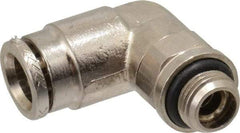 Norgren - 8mm Outside Diam, 1/8 BSPP, Nickel Plated Brass Push-to-Connect Tube Male Swivel Elbow - 260 Max psi, Tube to Male BSPP Connection, Nitrile O-Ring - Exact Tool & Supply