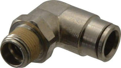 Norgren - 12mm Outside Diam, 3/8 BSPT, Nickel Plated Brass Push-to-Connect Tube Male Swivel Elbow - 260 Max psi, Tube to Male BSPT Connection, Nitrile O-Ring - Exact Tool & Supply
