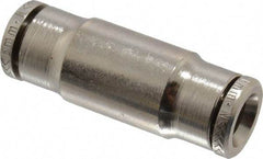 Norgren - 6mm Outside Diam, Nickel Plated Brass Push-to-Connect Tube Union - 260 Max psi, Tube to Tube Connection, Nitrile O-Ring - Exact Tool & Supply
