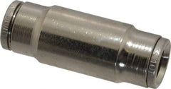 Norgren - 10mm Outside Diam, Nickel Plated Brass Push-to-Connect Tube Union - 260 Max psi, Tube to Tube Connection, Nitrile O-Ring - Exact Tool & Supply