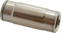 Norgren - 14mm Outside Diam, Nickel Plated Brass Push-to-Connect Tube Union - 260 Max psi, Tube to Tube Connection, Nitrile O-Ring - Exact Tool & Supply
