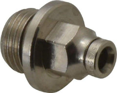 Norgren - 4mm Outside Diam, 1/4 BSPP, Nickel Plated Brass Push-to-Connect Tube Male Connector - 260 Max psi, Tube to Male BSPP Connection, Nitrile O-Ring - Exact Tool & Supply