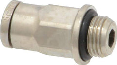 Norgren - 6mm Outside Diam, 1/8 BSPP, Nickel Plated Brass Push-to-Connect Tube Male Connector - 260 Max psi, Tube to Male BSPP Connection, Nitrile O-Ring - Exact Tool & Supply