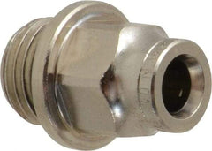 Norgren - 6mm Outside Diam, 1/4 BSPP, Nickel Plated Brass Push-to-Connect Tube Male Connector - 260 Max psi, Tube to Male BSPP Connection, Nitrile O-Ring - Exact Tool & Supply