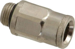 Norgren - 8mm Outside Diam, 1/8 BSPP, Nickel Plated Brass Push-to-Connect Tube Male Connector - 260 Max psi, Tube to Male BSPP Connection, Nitrile O-Ring - Exact Tool & Supply