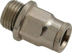 Norgren - 8mm Outside Diam, 1/4 BSPP, Nickel Plated Brass Push-to-Connect Tube Male Connector - 260 Max psi, Tube to Male BSPP Connection, Nitrile O-Ring - Exact Tool & Supply