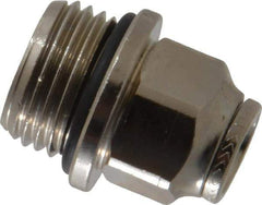 Norgren - 10mm Outside Diam, 1/2 Metric, Nickel Plated Brass Push-to-Connect Tube Male Connector - 260 Max psi, Tube to Metric Thread Connection, Nitrile O-Ring - Exact Tool & Supply