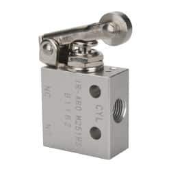 ARO/Ingersoll-Rand - 1/8" NPT Manual Mechanical Valve - 3-Way, 2 Position, Roller Lever/Spring & 0.2 CV Rate - Exact Tool & Supply