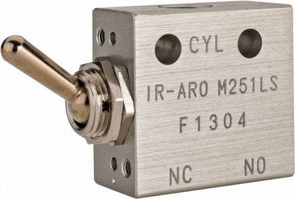 ARO/Ingersoll-Rand - 1/8" NPT Manual Mechanical Valve - 3-Way, 2 Position, Toggle/Manual & 0.2 CV Rate - Exact Tool & Supply