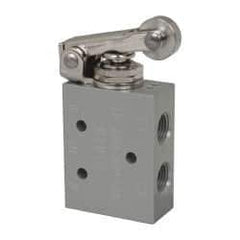 ARO/Ingersoll-Rand - 1/8" NPT Manual Mechanical Valve - 4-Way, 2 Position, Roller Lever/Spring & 0.2 CV Rate - Exact Tool & Supply