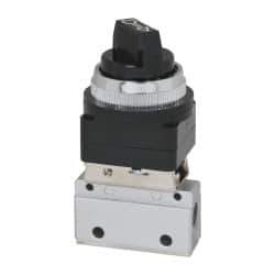 ARO/Ingersoll-Rand - 1/8" NPT Manual Mechanical Valve - 3-Way, 2 Position, Selector, One Valve/Manual & 0.2 CV Rate - Exact Tool & Supply