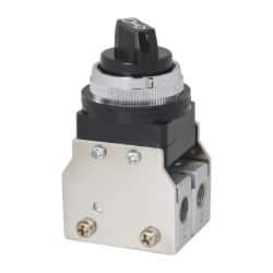 ARO/Ingersoll-Rand - 1/8" NPT Manual Mechanical Valve - 3-Way, 2 Position, Selector, Two Valves/Manual & 0.2 CV Rate - Exact Tool & Supply