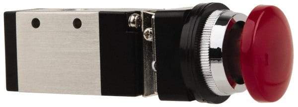 ARO/Ingersoll-Rand - 1/4" NPT Manual Mechanical Valve - 3-Way, 2 Position, Palm Button/Manual & 0.7 CV Rate - Exact Tool & Supply