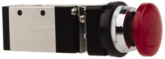 ARO/Ingersoll-Rand - 1/4" NPT Manual Mechanical Valve - 3-Way, 2 Position, Palm Button/Spring & 0.7 CV Rate - Exact Tool & Supply