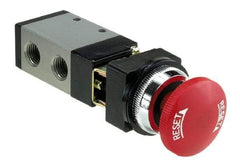 ARO/Ingersoll-Rand - 1/4" NPT Manual Mechanical Valve - 4-Way, 2 Position, Palm Button/Detent & 0.7 CV Rate - Exact Tool & Supply