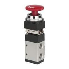 ARO/Ingersoll-Rand - 1/4" NPT Manual Mechanical Valve - 3-Way, 2 Position, Palm Button/Detent & 0.7 CV Rate - Exact Tool & Supply