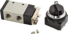 ARO/Ingersoll-Rand - 1/4" NPT Manual Mechanical Valve - 3-Way, 2 Position, Palm-Button Spring w/o Guard/Spring & 0.7 CV Rate - Exact Tool & Supply