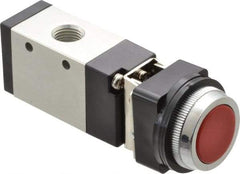 ARO/Ingersoll-Rand - 1/4" NPT Manual Mechanical Valve - 3-Way, 2 Position, Push-Button w/Guard/Spring & 0.7 CV Rate - Exact Tool & Supply