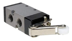ARO/Ingersoll-Rand - 1/4" NPT Manual Mechanical Valve - 4-Way, 2 Position, Roller Lever/Spring & 0.7 CV Rate - Exact Tool & Supply