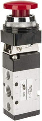 ARO/Ingersoll-Rand - 1/4" NPT Manual Mechanical Valve - 4-Way, 2 Position, Push-Button/Spring & 0.7 CV Rate - Exact Tool & Supply