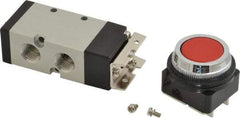 ARO/Ingersoll-Rand - 1/4" NPT Manual Mechanical Valve - 4-Way, 2 Position, Push-Button w/Guard/Spring & 0.7 CV Rate - Exact Tool & Supply
