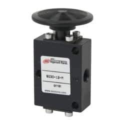 ARO/Ingersoll-Rand - 1/8" NPT Manual Mechanical Valve - 3-Way, 2 Position, Palm Button/Manual & 0.4 CV Rate - Exact Tool & Supply