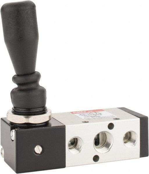 ARO/Ingersoll-Rand - 1/4" NPT Manual Mechanical Valve - 4-Way, 2 Position, Lever/Manual & 0.7 CV Rate - Exact Tool & Supply