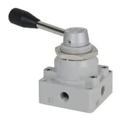ARO/Ingersoll-Rand - 1/4" NPT Manual Mechanical Valve - 4-Way, 3 Position, Lever/Manual & 1.25 CV Rate - Exact Tool & Supply