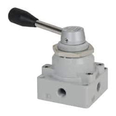 ARO/Ingersoll-Rand - 1/4" NPT Manual Mechanical Valve - 4-Way, 3 Position, Lever/Manual & 1.25 CV Rate - Exact Tool & Supply