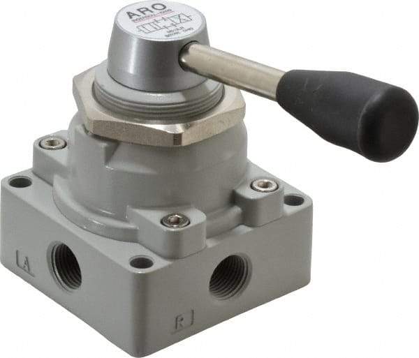 ARO/Ingersoll-Rand - 3/8" NPT Manual Mechanical Valve - 4-Way, 3 Position, Lever/Manual & 2 CV Rate - Exact Tool & Supply