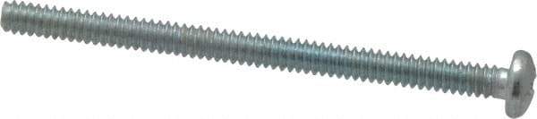 Value Collection - #6-32 UNC, 2" Length Under Head Phillips Drive Machine Screw - Pan Head, Grade 2 Steel, Zinc-Plated Finish, Without Washer - Exact Tool & Supply