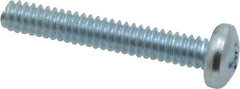 Value Collection - #10-24 UNC, 1-1/4" Length Under Head Phillips Drive Machine Screw - Pan Head, Grade 2 Steel, Zinc-Plated Finish, Without Washer - Exact Tool & Supply