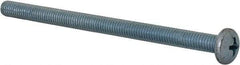 Value Collection - #10-32 UNF, 3" Length Under Head Phillips Drive Machine Screw - Pan Head, Grade 2 Steel, Zinc-Plated Finish, Without Washer - Exact Tool & Supply
