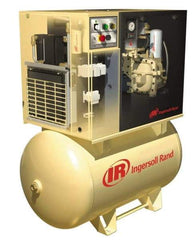 Ingersoll-Rand - 10 hp, 80 Gal Stationary Electric Horizontal Screw Air Compressor - Three Phase, 125 Max psi, 35 CFM, 230 Volt - Exact Tool & Supply