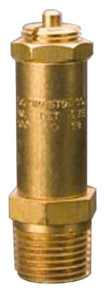 Kingston - 1/4" Inlet, Safety Relief Valve - 100 Max psi, Brass - Exact Tool & Supply