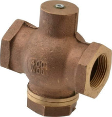 Kingston - 1-1/4" Brass Check Valve - Inline, FNPT x FNPT, 400 WOG - Exact Tool & Supply