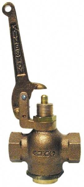 Kingston - 1-1/4" Pipe, 400 Max psi, Buna N Disc, Self Closing Control Valve - Pull Lever, FNPT x FNPT End Connections - Exact Tool & Supply