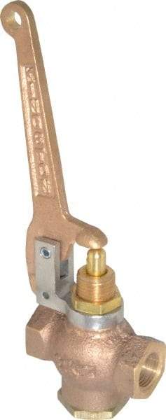 Kingston - 3/8" Pipe, 400 Max psi, Buna N Disc, Self Closing Control Valve - Pull Lever, FNPT x FNPT End Connections - Exact Tool & Supply