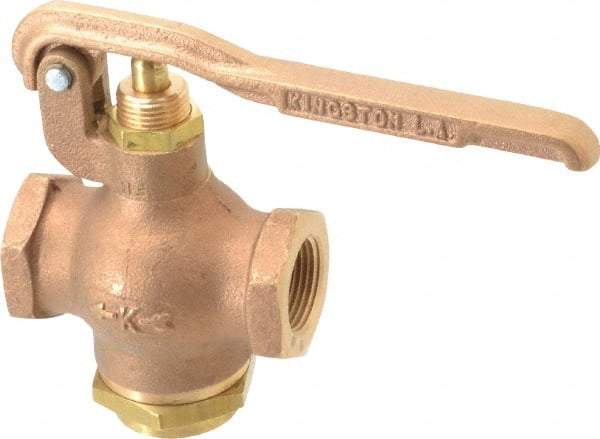 Kingston - 3/4" Pipe, 400 Max psi, Buna N Disc, Self Closing Control Valve - Squeeze Lever, FNPT x FNPT End Connections - Exact Tool & Supply