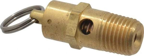 Kingston - 1/4" Inlet, ASME Safety Relief Valve - 150 Max psi, Brass - Exact Tool & Supply
