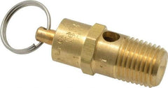 Kingston - 1/4" Inlet, ASME Safety Relief Valve - 200 Max psi, Brass - Exact Tool & Supply