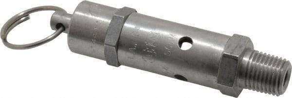 Kingston - 1/4" Inlet, ASME Safety Relief Valve - 100 Max psi, Stainless Steel - Exact Tool & Supply