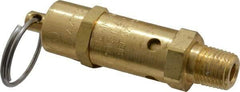 Kingston - 1/4" Inlet, ASME Safety Relief Valve - 25 Max psi, Brass - Exact Tool & Supply
