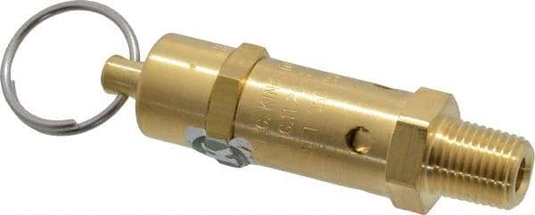 Kingston - 1/4" Inlet, ASME Safety Relief Valve - 50 Max psi, Brass - Exact Tool & Supply