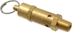 Kingston - 1/4" Inlet, ASME Safety Relief Valve - 100 Max psi, Brass - Exact Tool & Supply