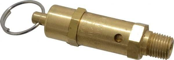 Kingston - 1/4" Inlet, ASME Safety Relief Valve - 150 Max psi, Brass - Exact Tool & Supply
