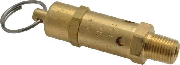 Kingston - 1/4" Inlet, ASME Safety Relief Valve - 175 Max psi, Brass - Exact Tool & Supply