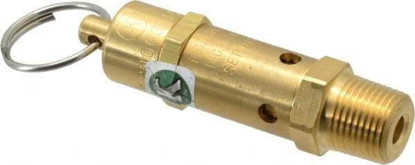 Kingston - 3/8" Inlet, ASME Safety Relief Valve - 75 Max psi, Brass - Exact Tool & Supply