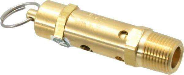 Kingston - 1/2" Inlet, ASME Safety Relief Valve - 100 Max psi, Brass - Exact Tool & Supply